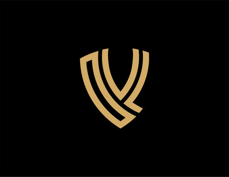 OVL creative letter shield logo design vector icon illustration	