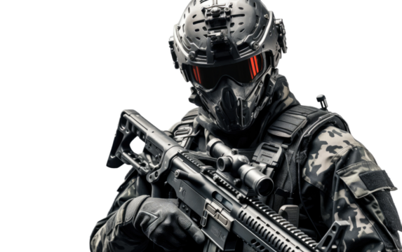 Discovering Special Forces Equipment on White or PNG Transparent Background.