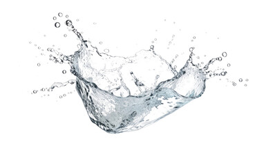 Unveils the Dynamics of Splashing Water on White or PNG Transparent Background.