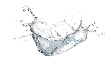 Unveils the Dynamics of Splashing Water on White or PNG Transparent Background.