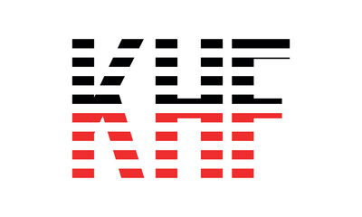 KHF three initial letter iconic line negative space minimal logo design vector template. monogram, abstract, wordmark, business, typography, minimalist, brand, company, flat, modern, unique, simple