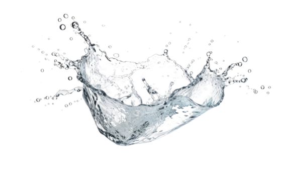 Unveils the Dynamics of Splashing Water on White or PNG Transparent Background.