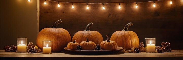 table setting with halloween decoration