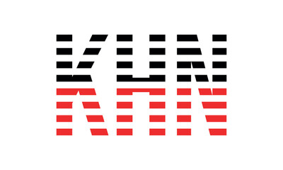 KHN three initial letter iconic line negative space minimal logo design vector template. monogram, abstract, wordmark, business, typography, minimalist, brand, company, flat, modern, unique, simple