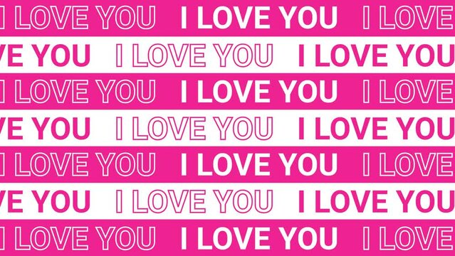 i love you animated text ilove you typography kinetic looping 4k