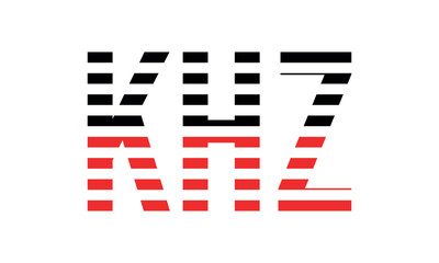 KHZ three initial letter iconic line negative space minimal logo design vector template. monogram, abstract, wordmark, business, typography, minimalist, brand, company, flat, modern, unique, simple