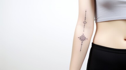 Elegant Minimalist Tattoo on a Person’s Arm Displaying Modern Artistry and Personal Expression
