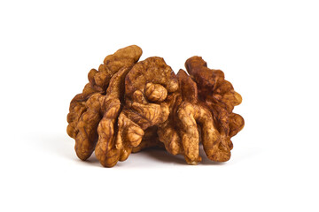 Walnut kernel, Nuts, isolated on white background.