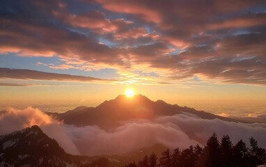 Fototapeta premium sunset in the mountains