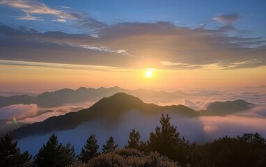 Fototapeta premium sunset in the mountains