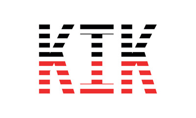 KIK three initial letter iconic line negative space minimal logo design vector template. monogram, abstract, wordmark, business, typography, minimalist, brand, company, flat, modern, unique, simple