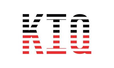 KIQ three initial letter iconic line negative space minimal logo design vector template. monogram, abstract, wordmark, business, typography, minimalist, brand, company, flat, modern, unique, simple