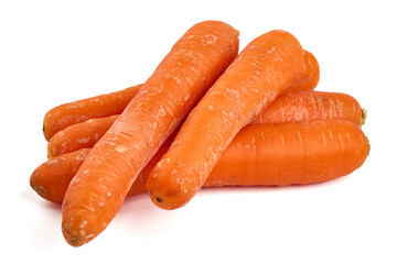 Fresh unpeeled organic carrot, isolated on white background.