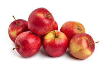 Red prince apples, isolated on white background.