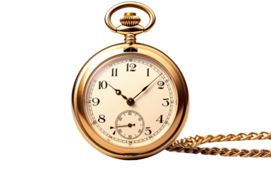 Classic Timepiece Watch on White or PNG Transparent Background.