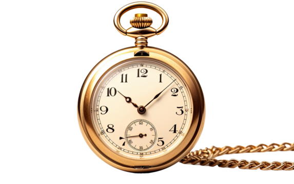 Classic Timepiece Watch on White or PNG Transparent Background.