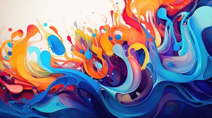 Mesmerizing 3D Abstract Colorful Swirls Dynamic Art Design.