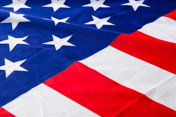 Close up of American flag.