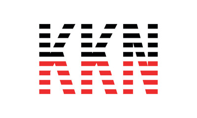 KKN three initial letter iconic line negative space minimal logo design vector template. monogram, abstract, wordmark, business, typography, minimalist, brand, company, flat, modern, unique, simple