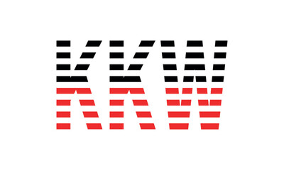 KKW three initial letter iconic line negative space minimal logo design vector template. monogram, abstract, wordmark, business, typography, minimalist, brand, company, flat, modern, unique, simple