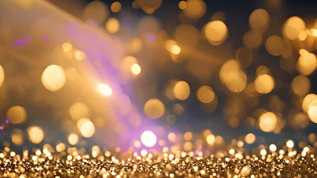 Sparkling Gold Particles Background Generative AI