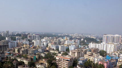  A beautiful sunny view of chittagong city. Top view of chittagong or chattogram city,Bangladesh .skyline of chattogram city.
