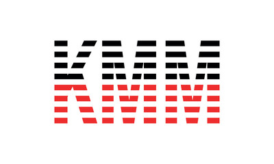 KMM three initial letter iconic line negative space minimal logo design vector template. monogram, abstract, wordmark, business, typography, minimalist, brand, company, flat, modern, unique, simple