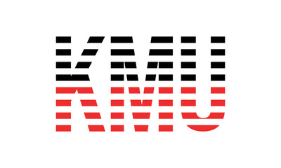 KMU three initial letter iconic line negative space minimal logo design vector template. monogram, abstract, wordmark, business, typography, minimalist, brand, company, flat, modern, unique, simple