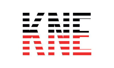 KNE three initial letter iconic line negative space minimal logo design vector template. monogram, abstract, wordmark, business, typography, minimalist, brand, company, flat, modern, unique, simple