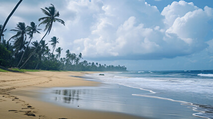  View of cloudy day at tropical beach