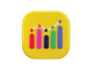 3d chart icon 3d rendering illustration