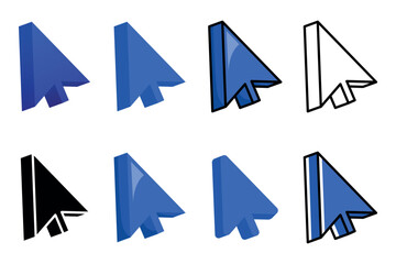 Set of six different style cursors