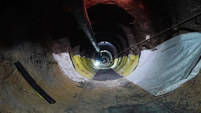 invert concrete pouring in underground metro tunnel construction
