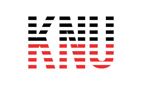 KNU three initial letter iconic line negative space minimal logo design vector template. monogram, abstract, wordmark, business, typography, minimalist, brand, company, flat, modern, unique, simple
