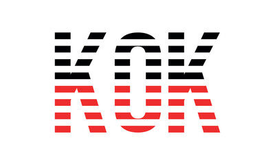 KOK three initial letter iconic line negative space minimal logo design vector template. monogram, abstract, wordmark, business, typography, minimalist, brand, company, flat, modern, unique, simple