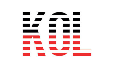 KOL three initial letter iconic line negative space minimal logo design vector template. monogram, abstract, wordmark, business, typography, minimalist, brand, company, flat, modern, unique, simple