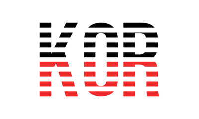 KOR three initial letter iconic line negative space minimal logo design vector template. monogram, abstract, wordmark, business, typography, minimalist, brand, company, flat, modern, unique, simple