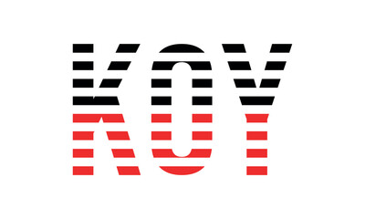 KOY three initial letter iconic line negative space minimal logo design vector template. monogram, abstract, wordmark, business, typography, minimalist, brand, company, flat, modern, unique, simple