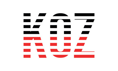 KOZ three initial letter iconic line negative space minimal logo design vector template. monogram, abstract, wordmark, business, typography, minimalist, brand, company, flat, modern, unique, simple