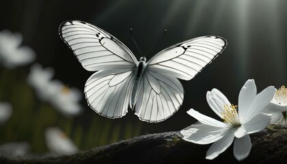 Graceful Butterfly Amongst Petals