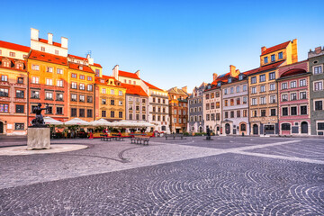 Old Town Square in Warsaw during a Sunny Day