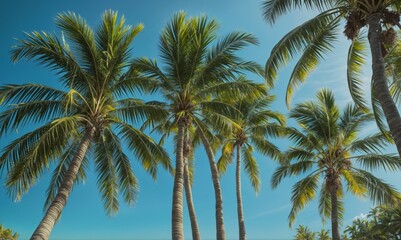Fototapeta na wymiar Palm Trees and Sky Oasis