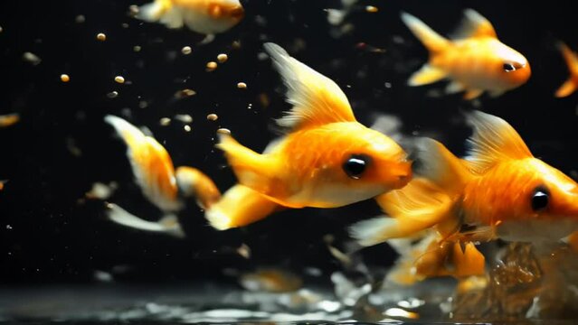 Goldfish underwater.  