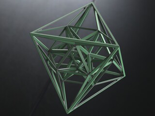 Wireframe Shape Geometric 24-Cell 3D print model