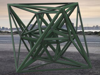 Wireframe Shape Geometric 24-Cell 3D print model