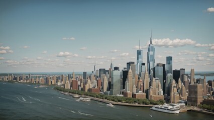 Obraz premium Majestic Manhattan: Panoramic Skyline of New York City