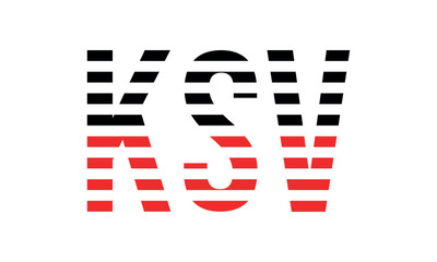 KSV three initial letter iconic line negative space minimal logo design vector template. monogram, abstract, wordmark, business, typography, minimalist, brand, company, flat, modern, unique, simple