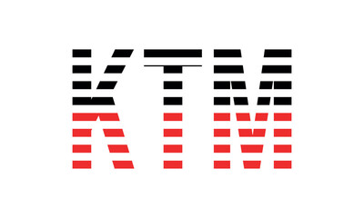 KTM three initial letter iconic line negative space minimal logo design vector template. monogram, abstract, wordmark, business, typography, minimalist, brand, company, flat, modern, unique, simple