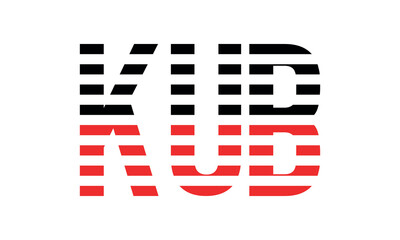 KUB three initial letter iconic line negative space minimal logo design vector template. monogram, abstract, wordmark, business, typography, minimalist, brand, company, flat, modern, unique, simple