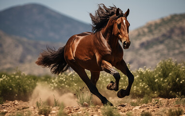 Horse running. Generative AI